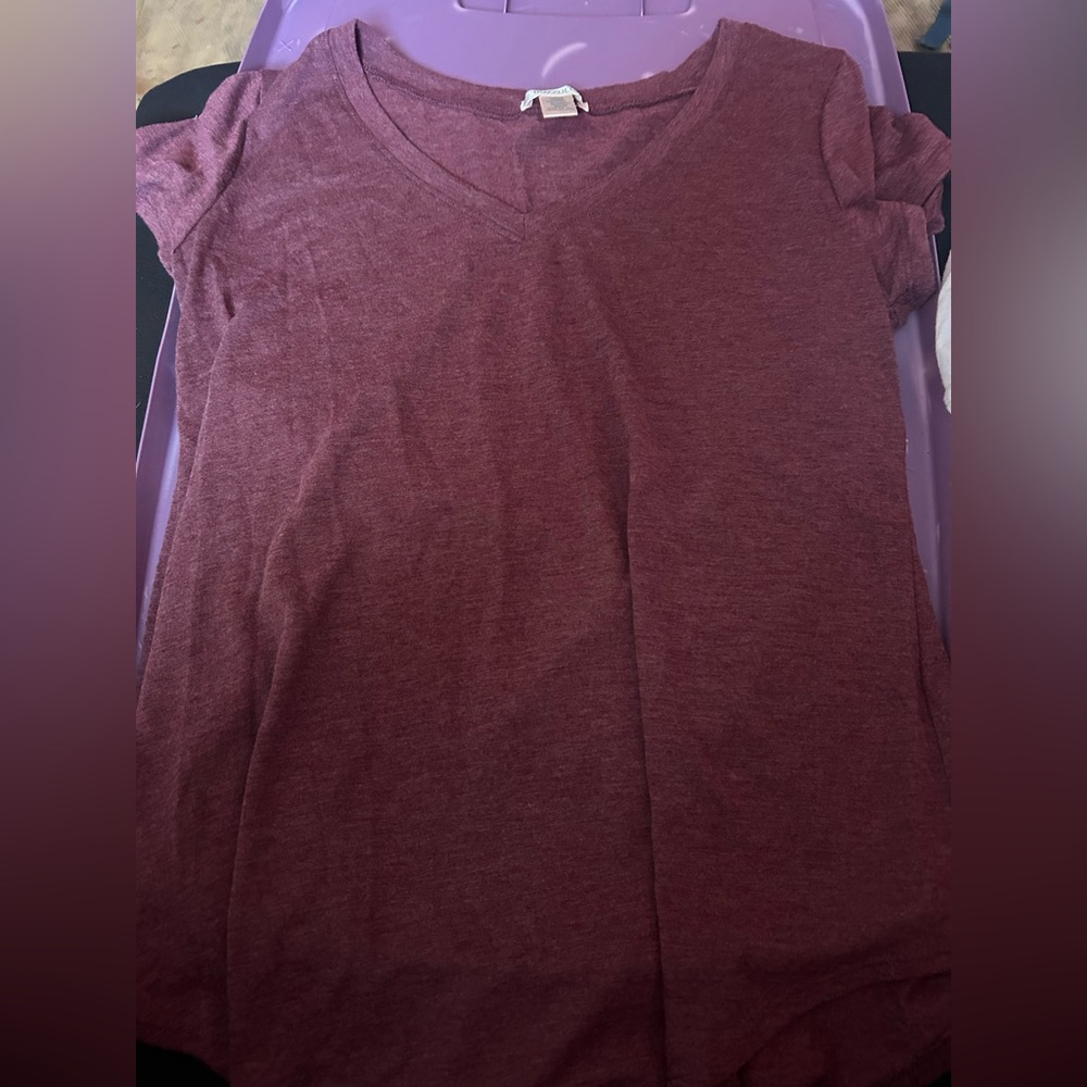 Bozzolo Short Sleeve Burgundy V-Neck Tee